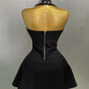 2025 Women Black Sexy Off the Shoulder Shinning Crystal Bodycon Bandage Long Dress Gloves Elegance Celebrate Evening Party Dress