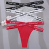 3PCS/Set Cross Strap G-String Cotton Panties Women Sexy High Waist Women's Panties FINETOO Letter Waisted Panty Lingerie M-XL