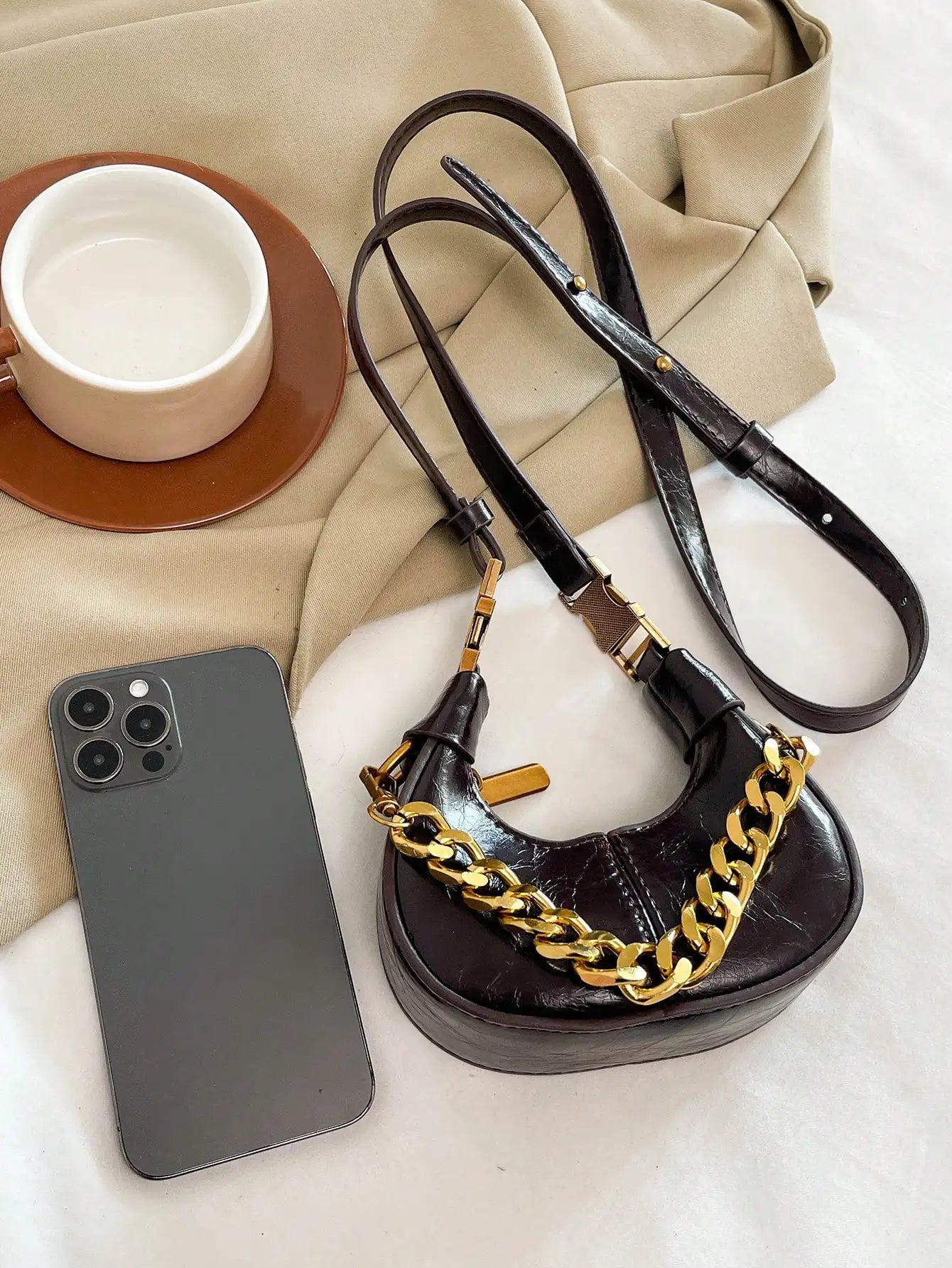 Fashionable Small Handbag, Minimalist Stylish Texture Elegant Style Shoulder Bag, New Casual 	Top Handle Bag For Women