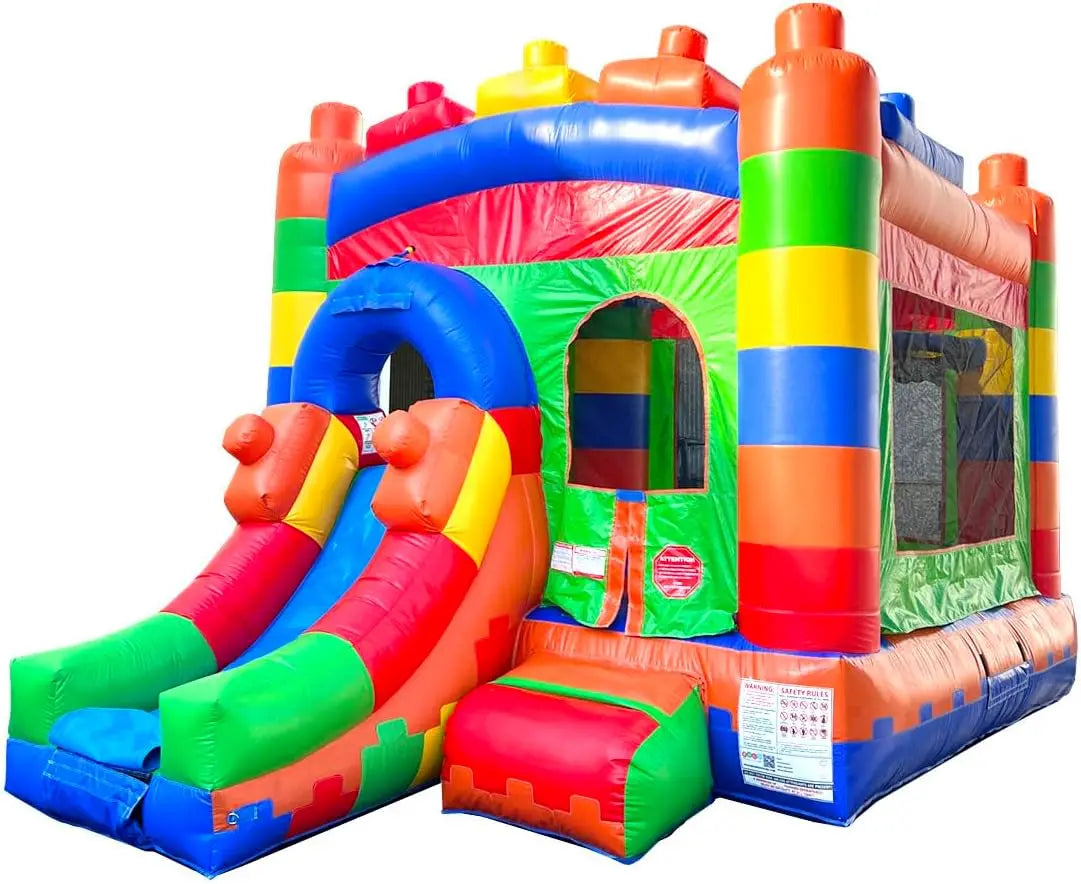 Playhouse.Pogo Inflatable Bounce House with Inflatable Water Slide for Kids,Backyard Commercial Castle Outdoor Playhouse Bouncer