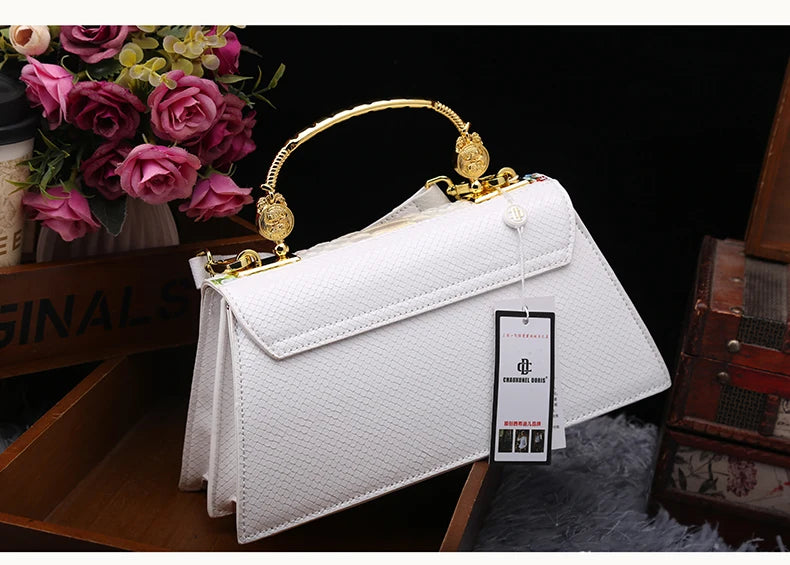 Leather Women's Bag 2025 New Fashion Snake-print Cowhide Small Handbags Shoulder Crossbody Bags Lady Party Messenger Shell Bags