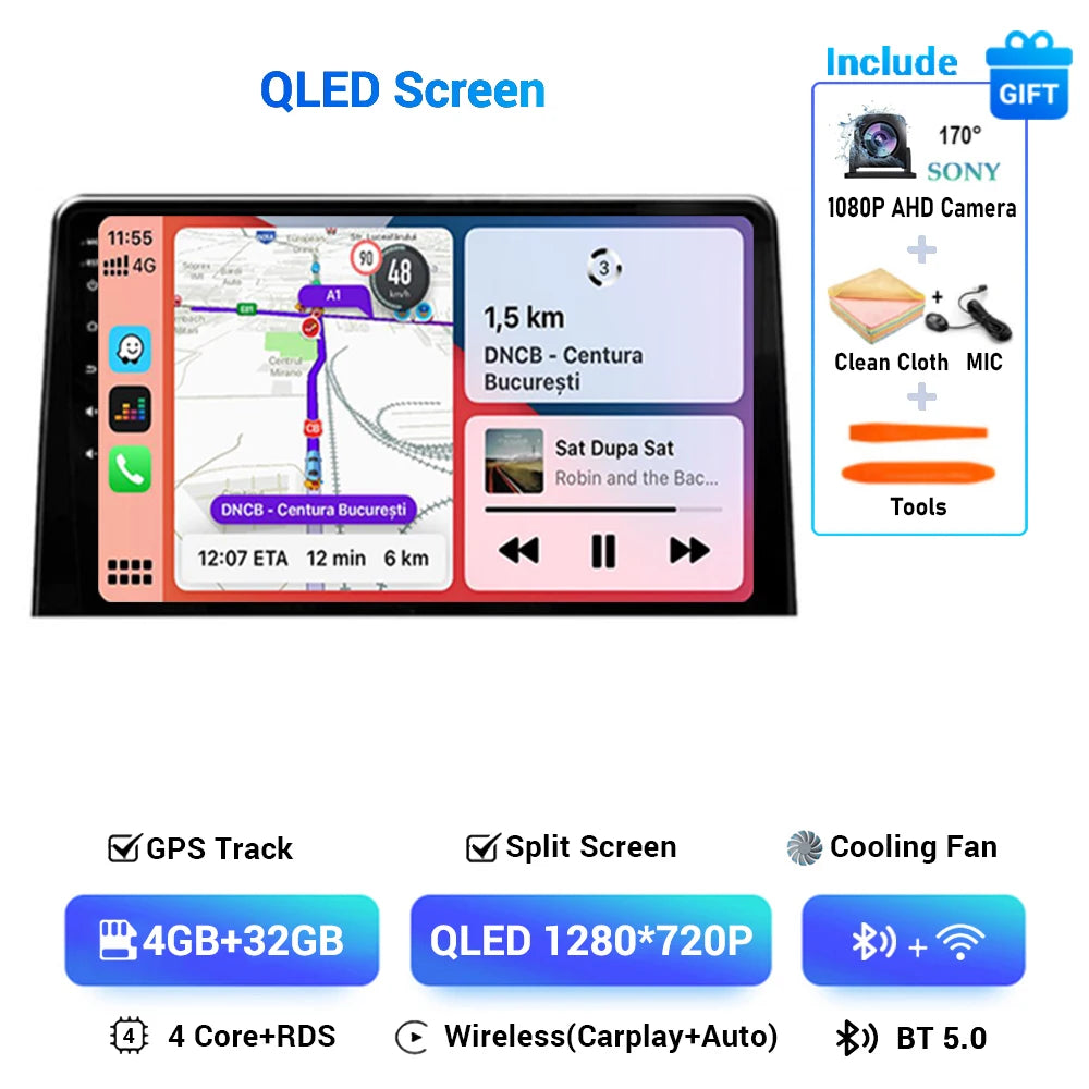 Android 14 Carplay Car Radio Stereo Multimedia Video Player For Citroen Berlingo 2019 Peugeot Partner Rifter 2020 For Opel Combo