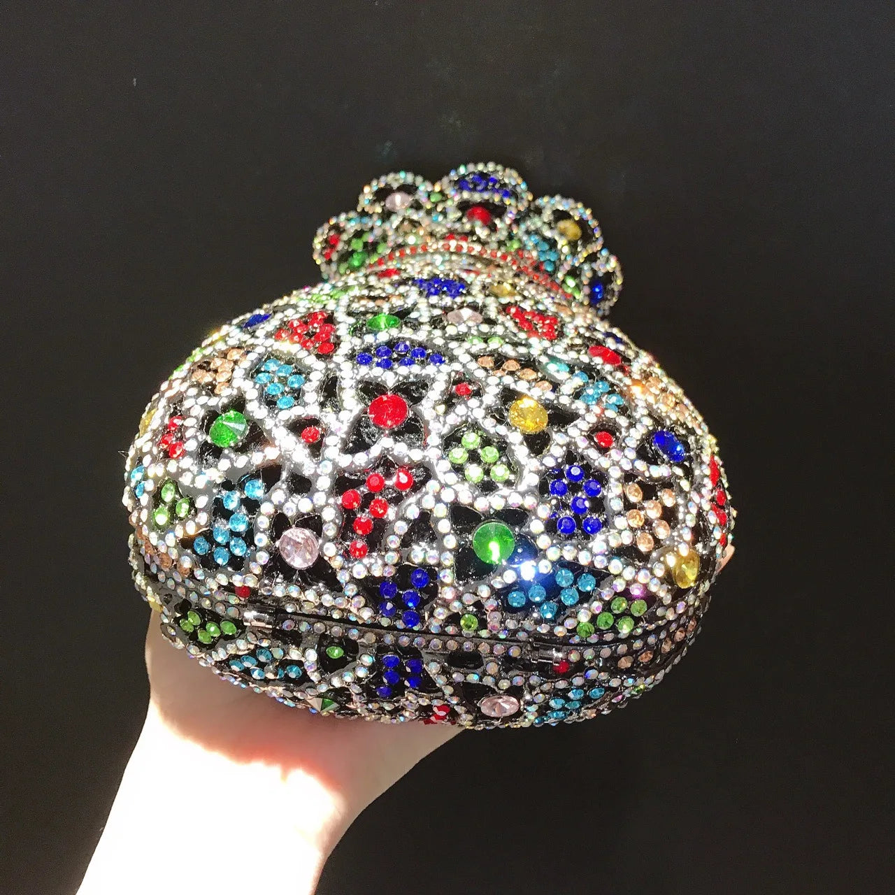 Newest Flower Vase Rhinestone Evening Bags Women Crystal Handbags Metal Chain Elegant Party Bags Luxury Designer Clutch Purse