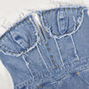 Sibybo Tassel Hollow Out  Overalls For Women Studded Diamond Strapless Backless Jeans Street Fashion Trend Jumpsuite Femme