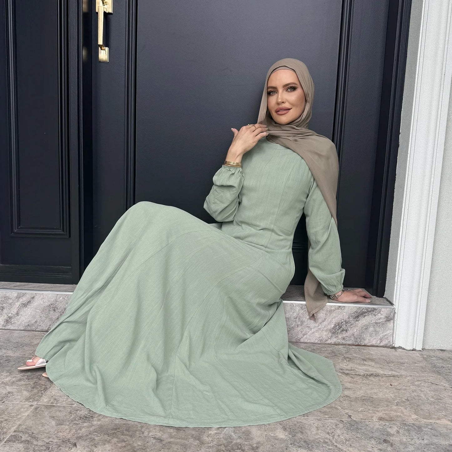 Muslim Abaya Women Dresses Solid Slim Jalabiya Eid 2025 Ramadan Morocco Islam Vestidos Largos Arab Long Robe Dubai Abayas Kaftan