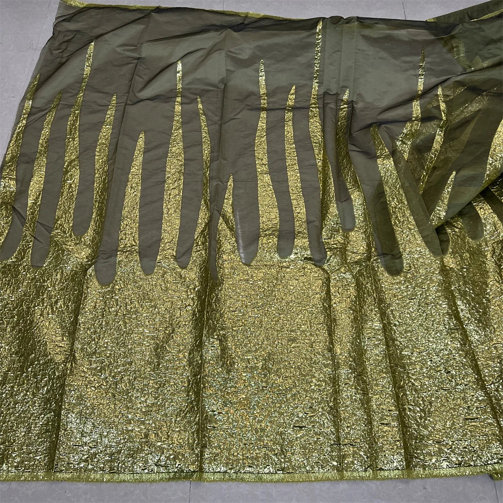 2025 African Nigerian Tulle Lace Fabric Organza Embroidery High Quality Brocade Jacquard 5Yard for Party Gown Dress YXZ157