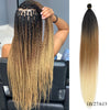 Refined Hair Pre stretched EZ Braid Synthetic Ombre Brown Light Brown Braids Extensions Senegal Twist Yaki Straight Crochet Hair