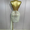 STOCK Luxury Shining Pearls Sexy Asymmetrical Skirt 2 PCS Set 2025 Women Evening Birthday Party Stage Dancer Performance Costume