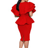 CM.YAYA Women Short Sleeve V-neck Belt High Waist Midi Dress 2025 Summer Africa OL Work Evening Sexy Party Dresses Vestidos