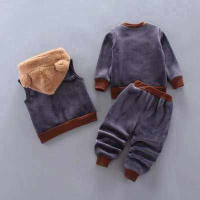 3PCS Winter Toddler Baby Boys Girls Clothes Baby Sweaters Coat + Pants + Hooded Vest Outfit Set Infant Clothing Suit - MAGUSTA BEAUTY