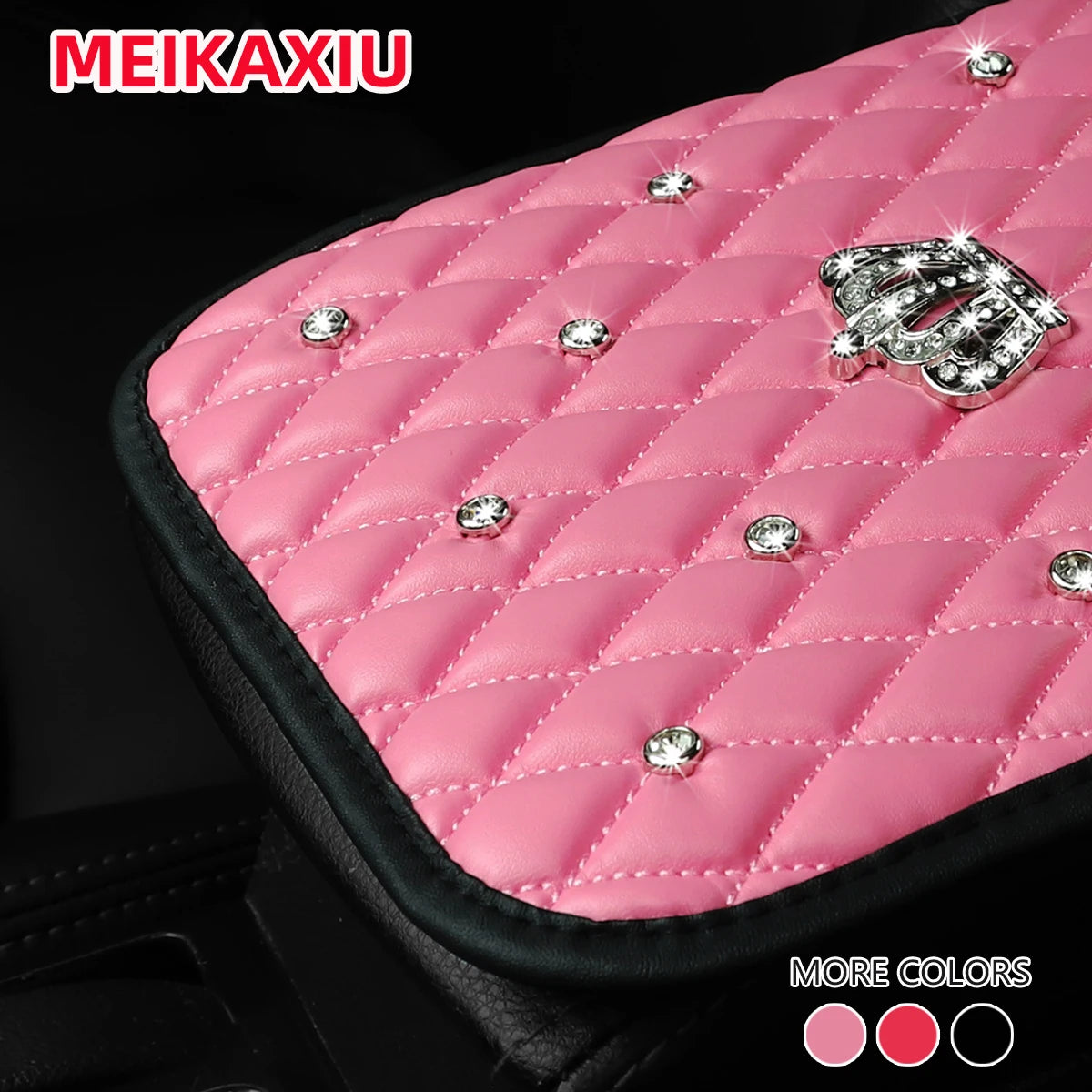 1 PU soft Comfort diamond-encrusted Crown Car armrest cushion Car accessories interior for both men and women