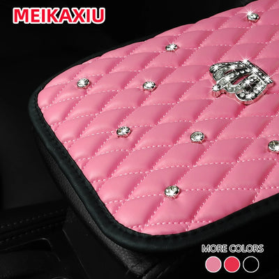1 PU soft Comfort diamond-encrusted Crown Car armrest cushion Car accessories interior for both men and women