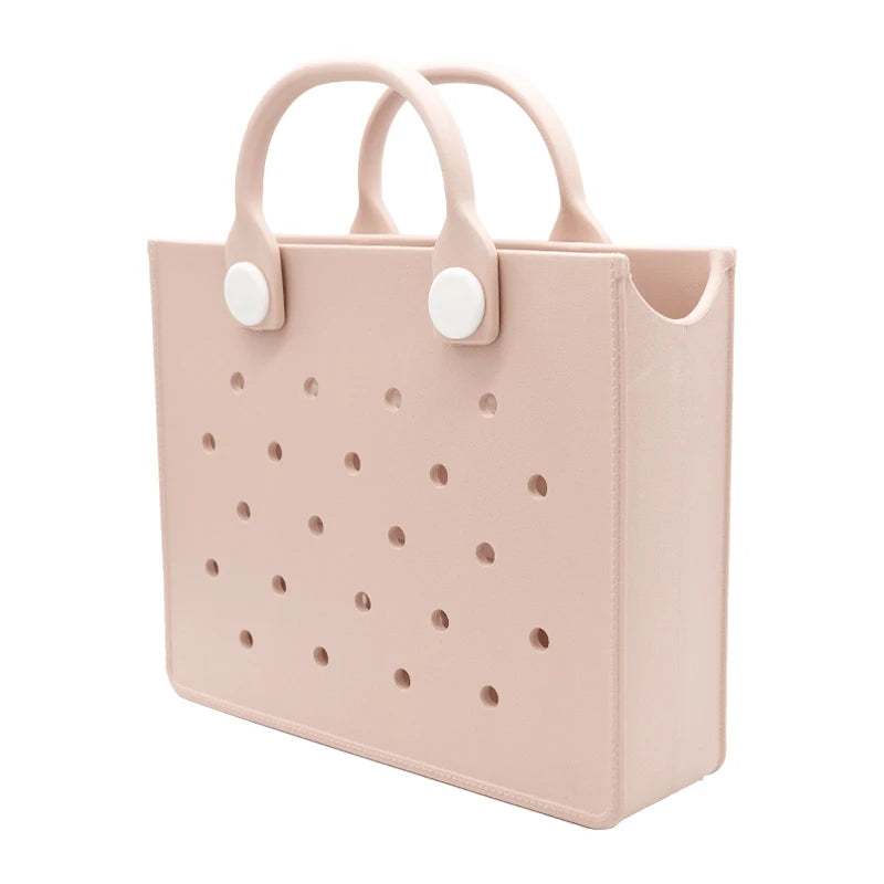 EVA Large Leather Shoulder Bag Handbag Tote Bag Storage for Women Casual Waterproof Beach Bag Hole Fit Charm Fashion Storage Bag