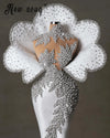 New White Heavy Luxury Evening Dress 2024 Hochzeitskleid With 3D Leaf Design Ladies Dresses For Special Occasions Customized