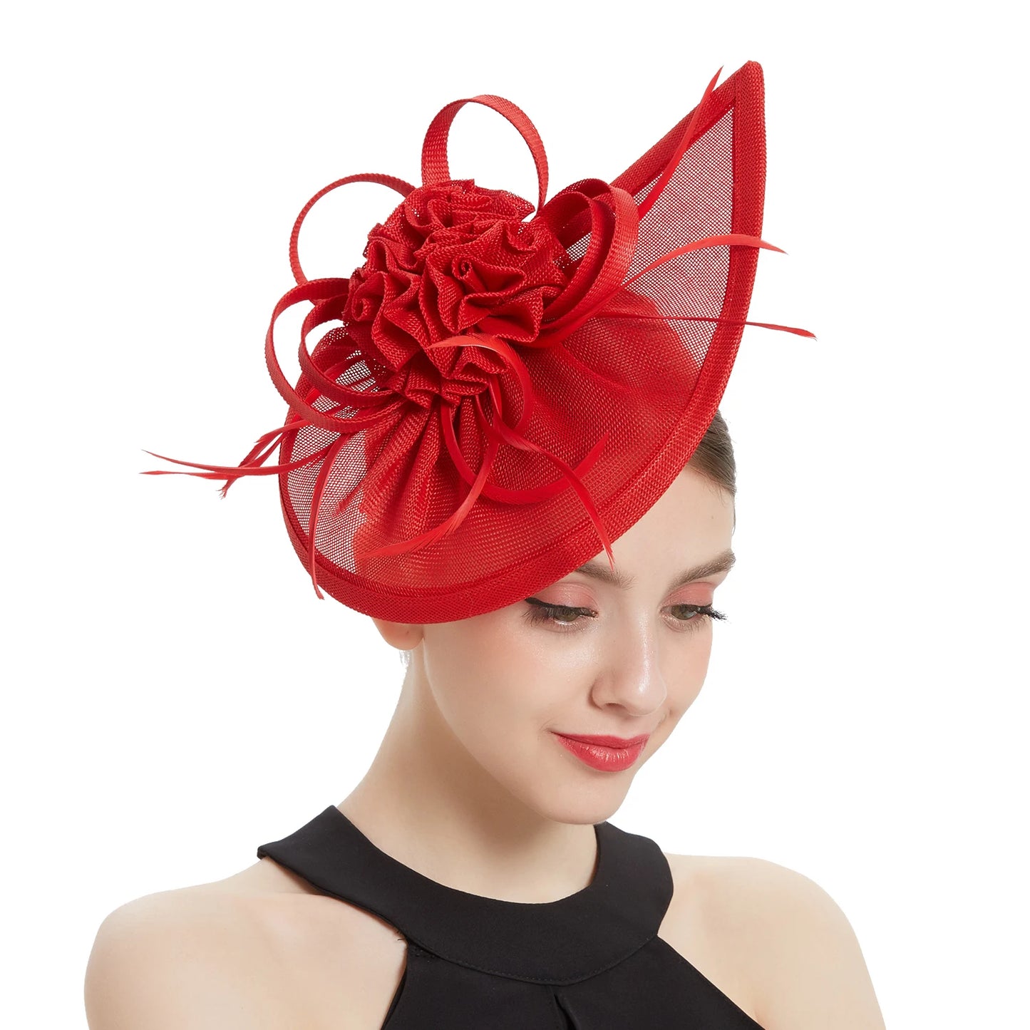 2023 New Tea Party Teardrop Sinamay Fascinator Kentucky Derby Hat Fascinator Pillbox Hat Headband for Cocktail