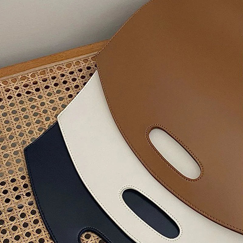 Women's Handbag New Large-capacity File Bag Fashionable Versatile Commuter Bag Leather Briefcase Envelope Clutch Bag