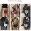 Vintage Y2K Small Chain Rivet Shoulder Bag Heart Shaped Purse Handbag Red PU Leather Gothic Tote Bag Fashion Women Crossbody Bag