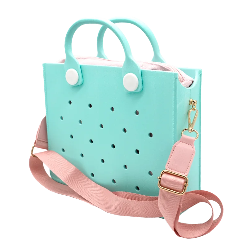 EVA Large Leather Shoulder Bag Handbag Tote Bag Storage for Women Casual Waterproof Beach Bag Hole Fit Charm Fashion Storage Bag