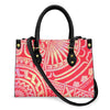 Women Pu Handbag Custom Wholesale Polynesian Tribal Floral Design Women Shoulder Bag Large Capacity Travel Temperament Women Bag