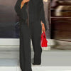 Women's Wide Leg Pants Two Piece Set Fashion Off Shoulder Shirt And Pants Sets Autumn Winter Casual Loose Solid Suit