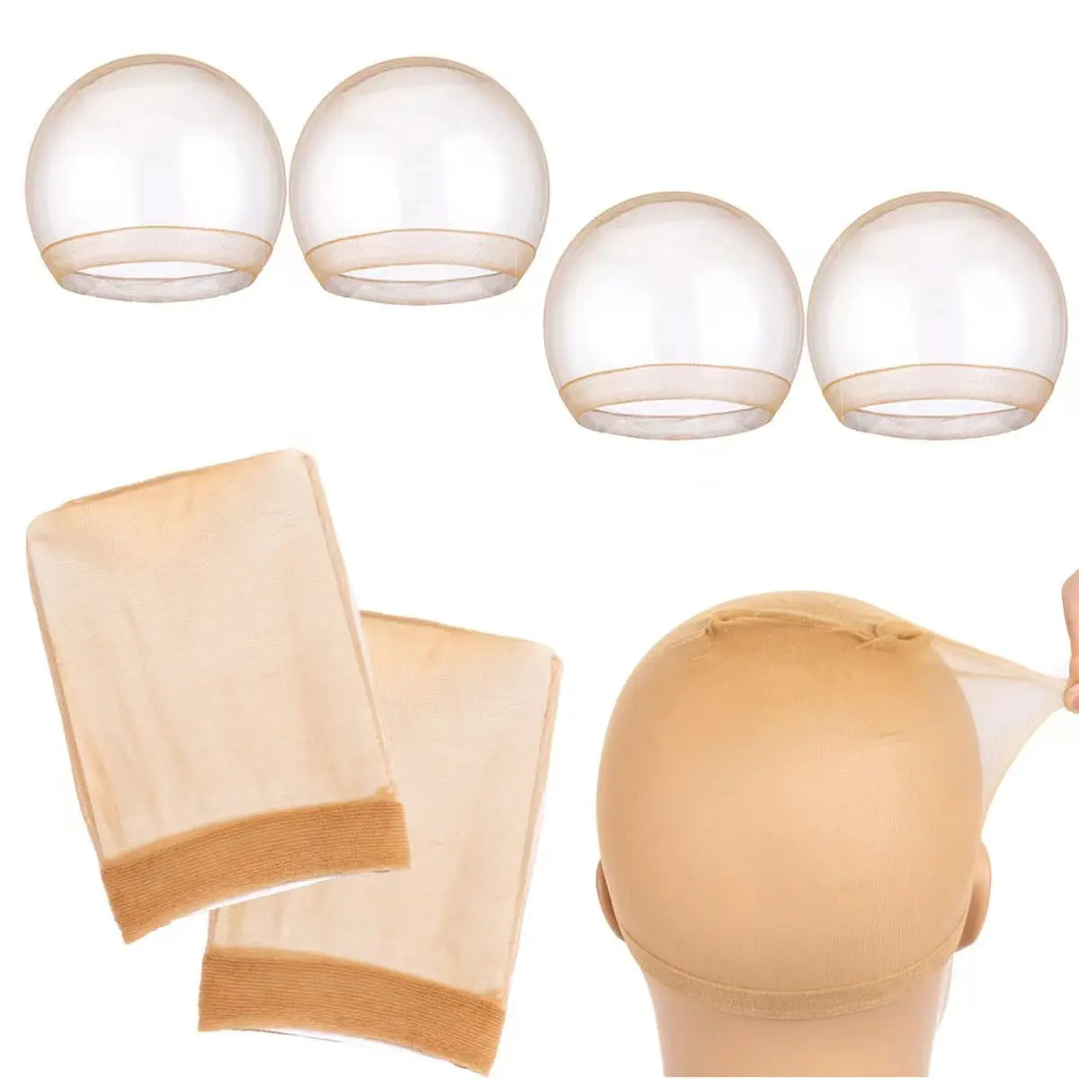 Wholesale HD Wig Caps High Quality Transparent HD Hair Nets Weave Nylon Stretchy Lace Front Wig Cap for Women Men Light Brown