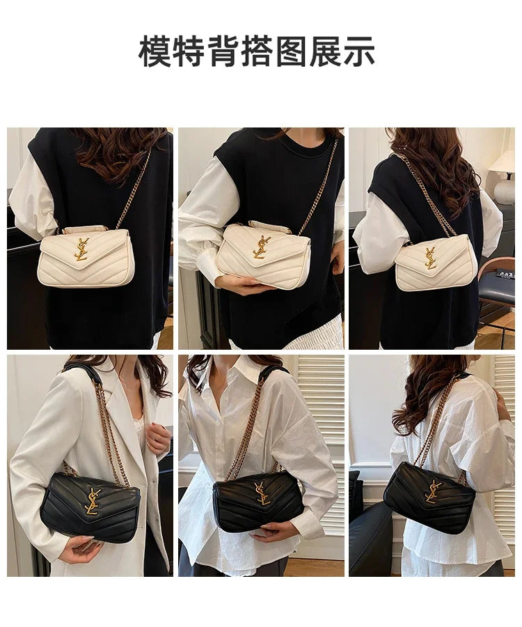 Luxury Ladies Handbag Genuine Leather Shoulder Bag Women's Crossbody Tote Elegant Designer