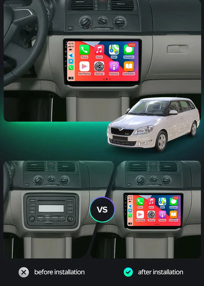 Android 14 Car Radio For Skoda Fabia 2 2007-2014 Multimedia Navigation GPS 4G WIFI Carplay Android Auto Player Carplay QLED 360
