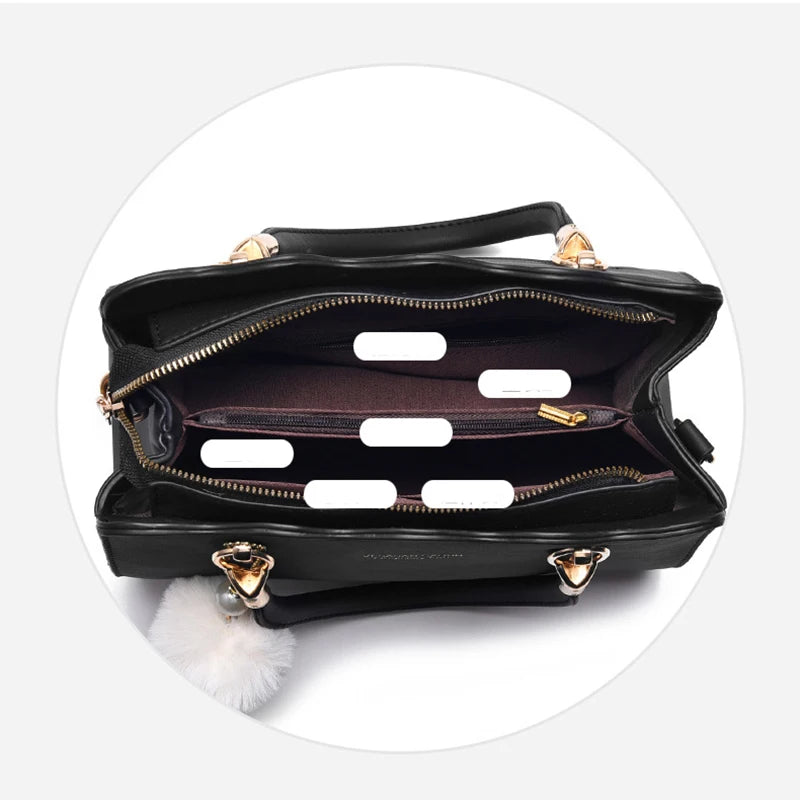 New Fashion Middle Aged Mom Shoulder Crossbody Bag Large Capacity Women's Handbag with Pendant