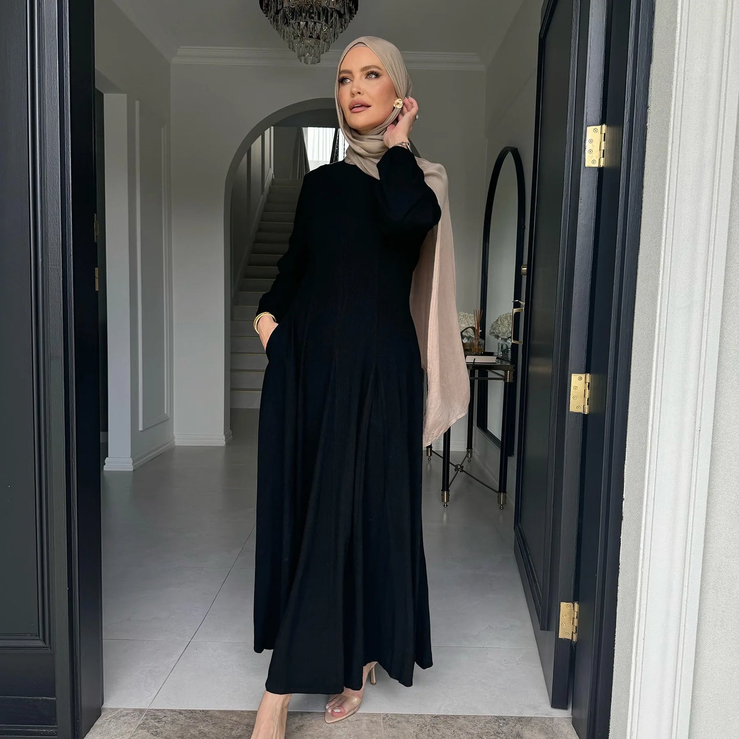 Muslim Abaya Women Dresses Solid Slim Jalabiya Eid 2025 Ramadan Morocco Islam Vestidos Largos Arab Long Robe Dubai Abayas Kaftan